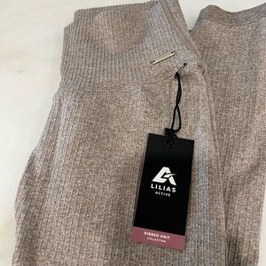 Ribbed Seamless Leggings - Beige / S